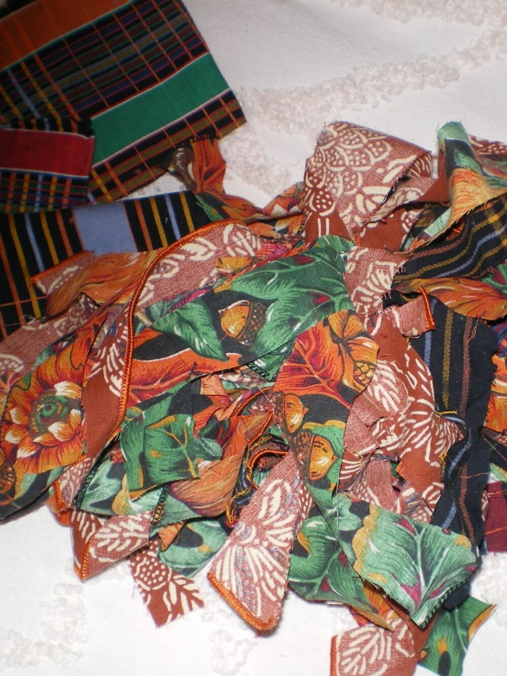 Fabric Scrap Bundle Lot Fall Autumn Harvest Colors